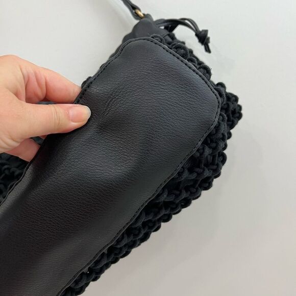 Elizabeth and James Black Mesh Market Shoulder Bag - Picture 4 of 6